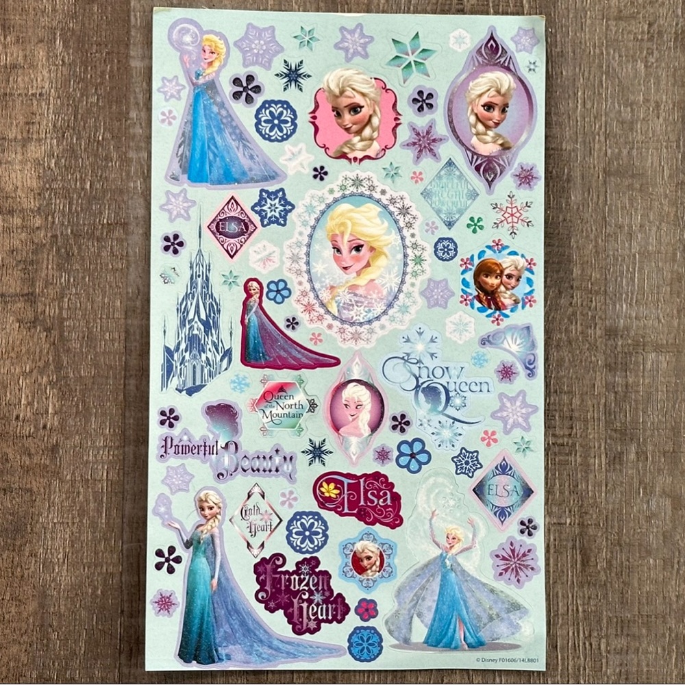 💞 New Disney Frozen Glitter Queen Elsa Scrapbook Stickers